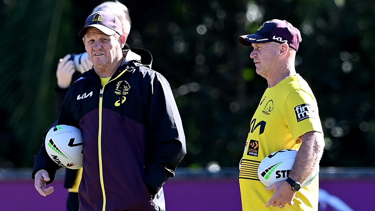 Allan Langer is a comforting resource for Broncos coach Kevin Walters. Picture: Getty Images