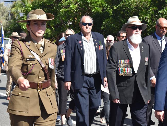 Kawana Anzac Day service march 2024. Picture - Madeline Grace.