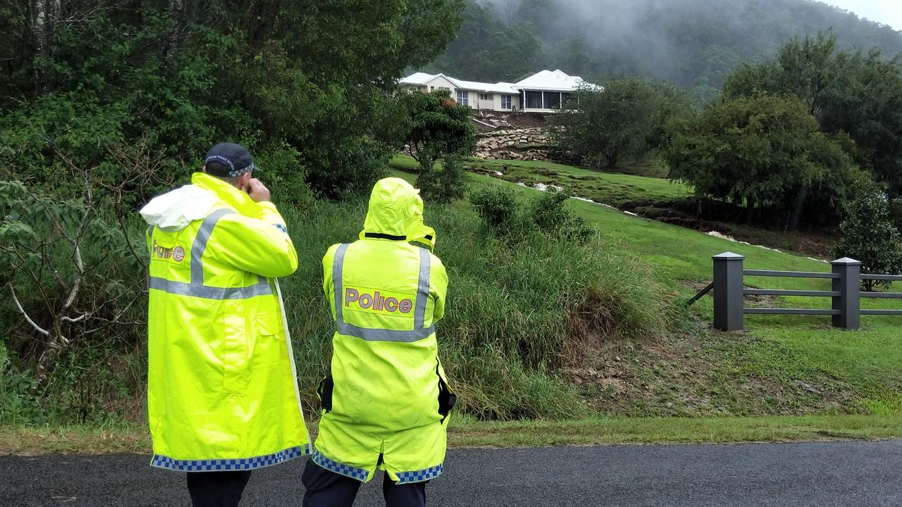 Heavy rain has caused land a small landslip in front of the house. Picture: Jerad Williams