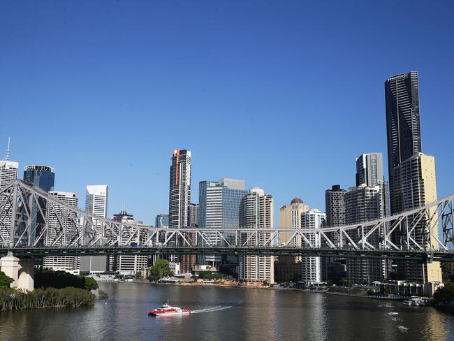 Views of the Story Bridge and Brisbane CBD taken from Bowen Terrace, New Farm on Friday, April 13, 2018.