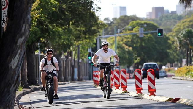 A photo of the pop-up cycleway.