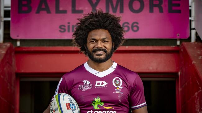 New Reds signing Henry Speight at Ballymore. Picture: Brendan Hertel.