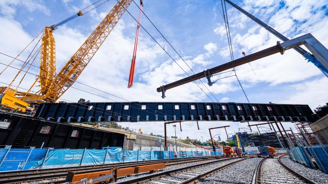 Works on the Metro Tunnel entrance at South Yarra during November.