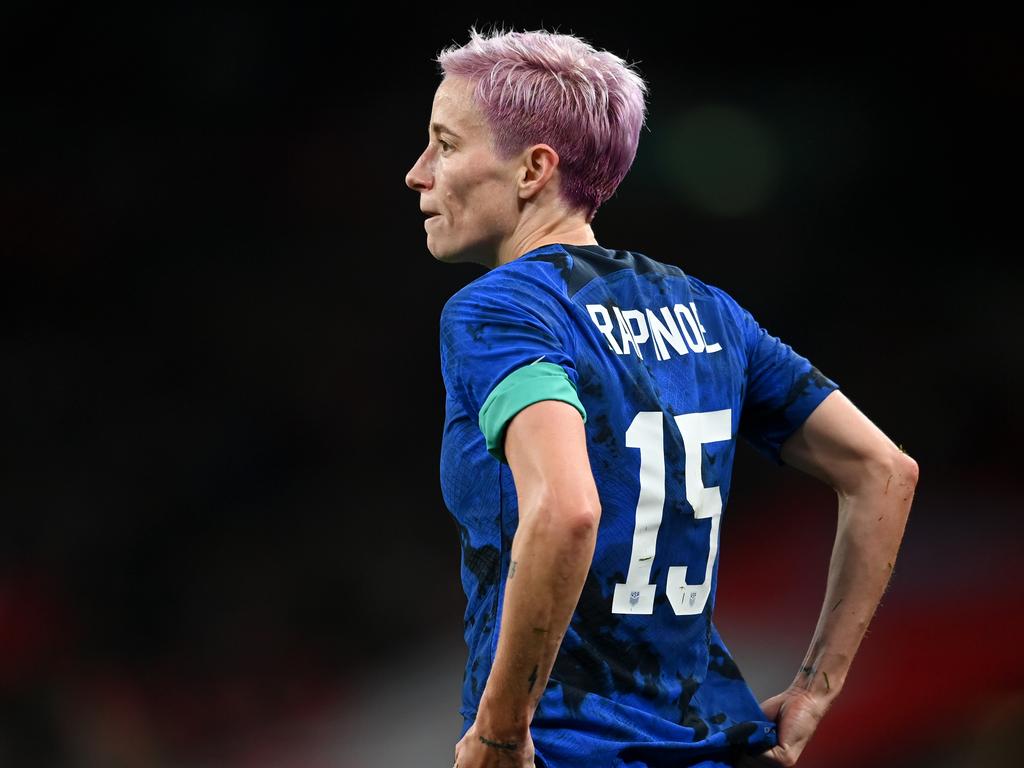 Megan Rapinoe’s US team enters the World Cup with less hype than usual. Picture: Michael Regan/Getty Images