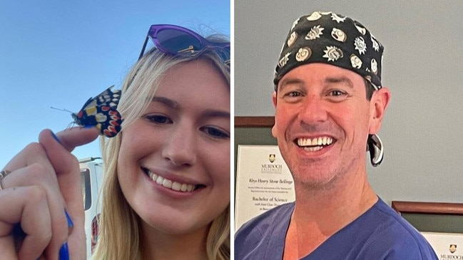 Prominent Perth obstetrician Rhys Bellinge is charged with the manslaughter of 24-year-old Pearce who was killed when his Jaguar allegedly crashed into her Uber. Picture: Supplied