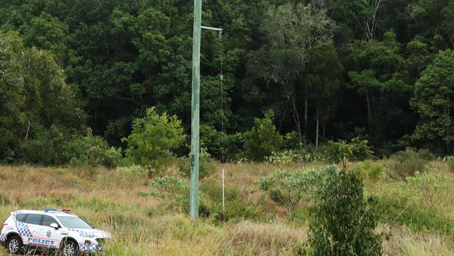 Bushland where a plane crashed, killing two men on Wednesday afternoon. Picture: Lachie Millard