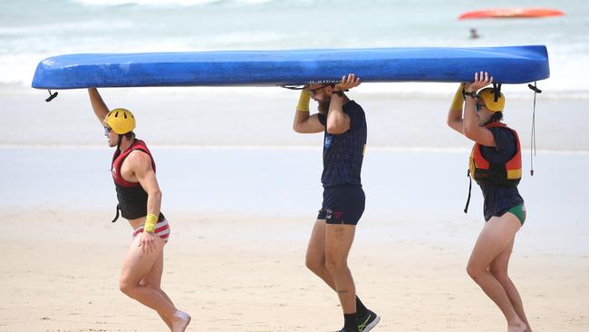 MELBOURNE, AUSTRALIA -  DECEMBER 20 2023  The Melbourne Demons compete in a team training day at Lorne Beach. Picture: Brendan Beckett