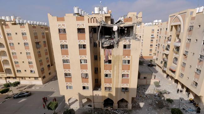 A precision strike on the home of an Islamic Jihad leader in Khan Yunis on Thursday. Picture: AFP
