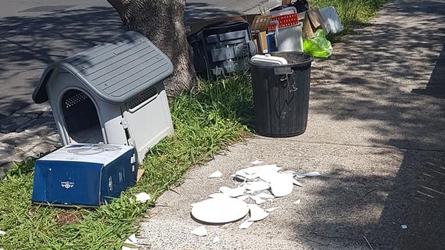 Some hard rubbish that is yet to be collected in Moonee Valley has been vandalised.