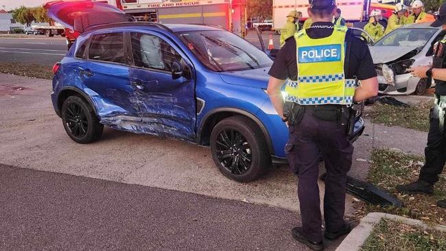 The suspected stolen vehicle involved in the crash at Rosslea on Friday night. Picture: Supplied.