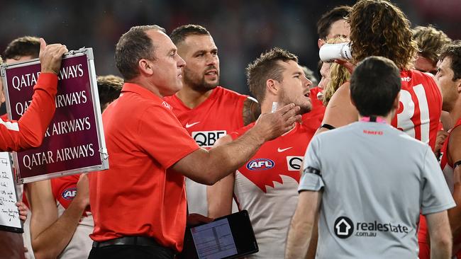 John Longmire was ready for whatever game day threw at him. Picture: Getty Images