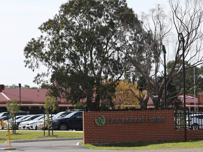 Homestead Estate Residential Aged Care facility/sign. They've been issued a "serious risk" notice meaning residents could be at risk because of their failure to comply with personal care requirements. Picture: Peter Ristevski