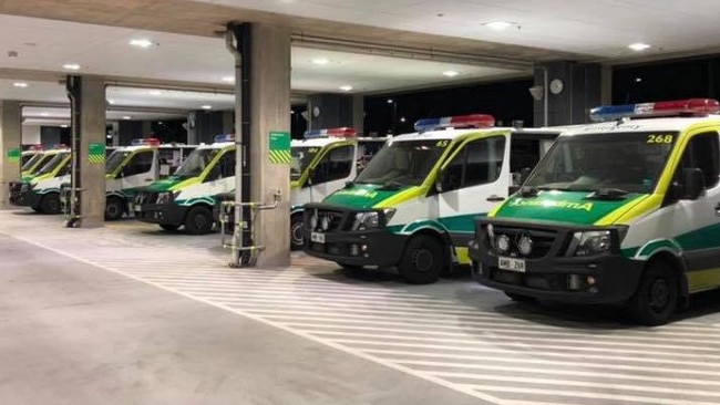 Ambulance ramping at the Royal Adelaide Hospital. Picture: Ambulance Employees Association