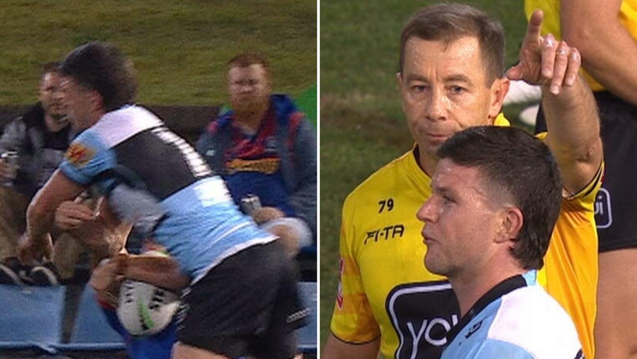 Chad Townsend was sent off for a dangerous tackle on Kalyn Ponga.