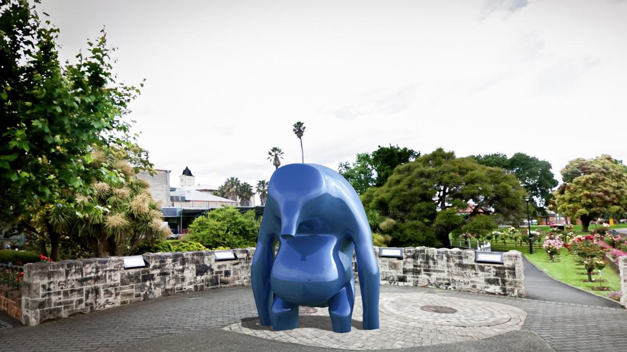 The proposed concept of the "bold and ambitious" piece designed to give Mount Gambier its own "iconic" artwork in the city's CBD. Picture: City of Mount Gambier/Huna Studios