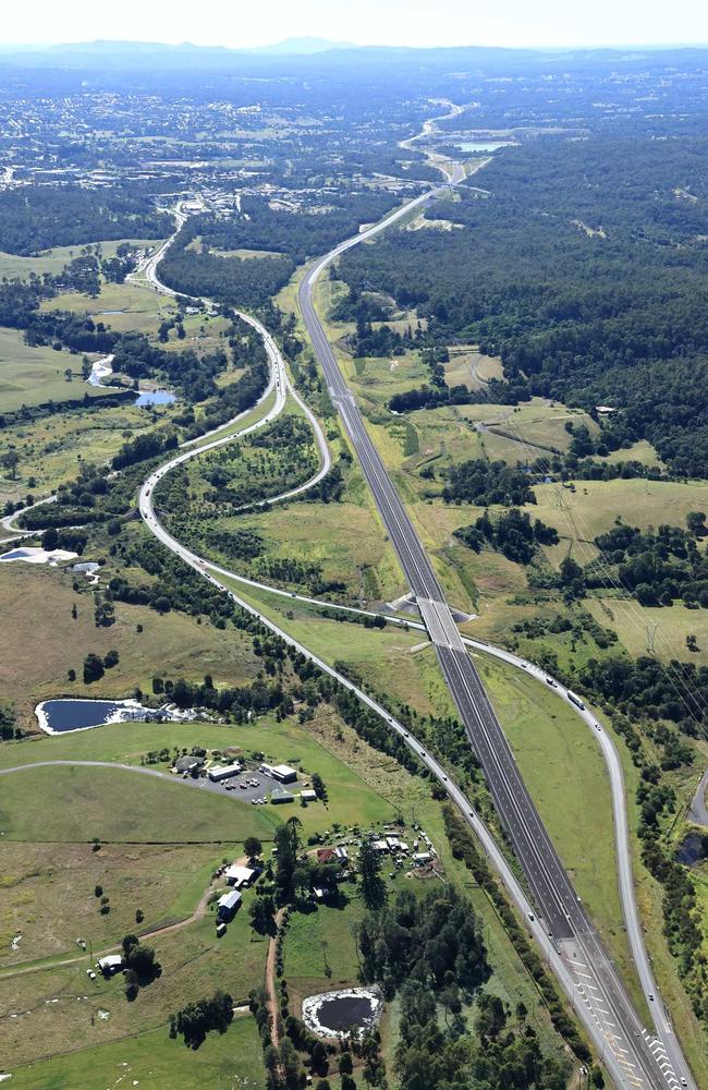 Shrouded road signs have been erected at each end of the final stretch of the Cooroy to Curra Bruce Hwy Bypass, and the entire route now comes up on Google Maps, but when will it actually open?