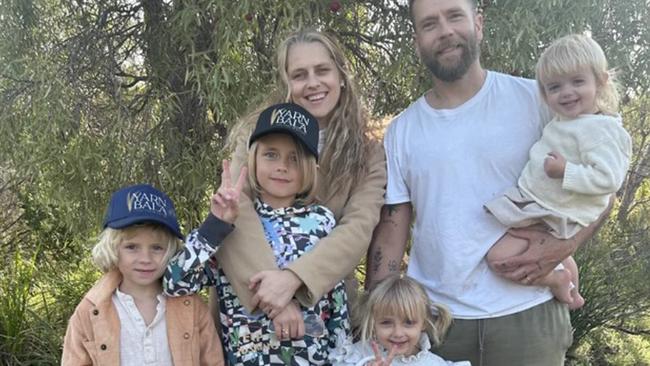 Teresa Palmer and her family visiting Yarnbala near Coffin Bay. Picture: Supplied