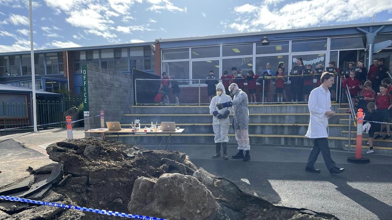 People coming across images online thought a real meteor had hit the school.