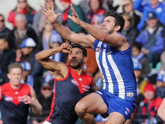 Jarrad Waite soared against the Dees in the first half, but spent most of the second on the bench. Picture: Luke Bowden