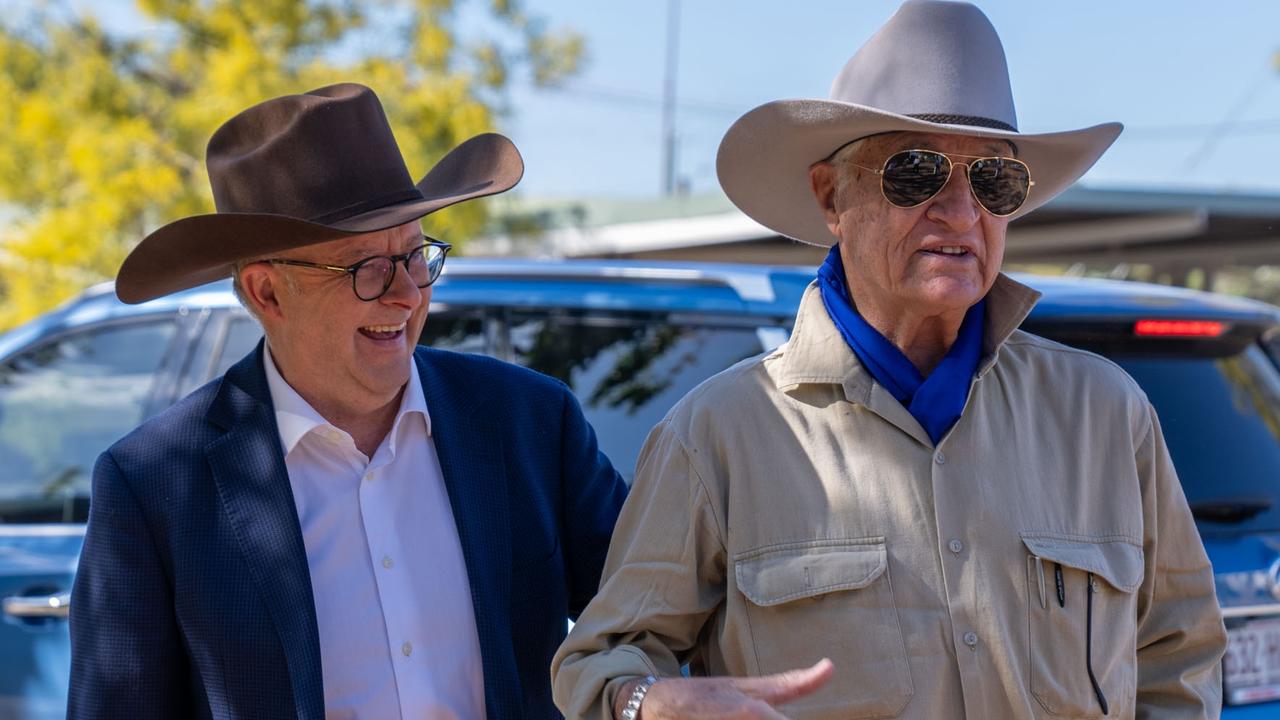 Prime Minister Anthony Albanese tours MT Isa mine in Queensland and holds a press conference with Bob Katter during the rodeo weekend in August, 2023.