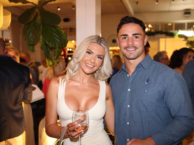 Ashlee McLean and Harley Smith Shields at the Gold Coast Titans Season Launch 2024 at The Star Gold Coast Garden Bar for Gold Coast at Large, Picture, Portia Large.