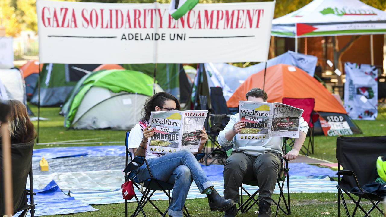 Mr O’Donnell helped organise the Gaza solidarity encampment at the university, one of many held across the country simultaenously. Picture: Mark Brake