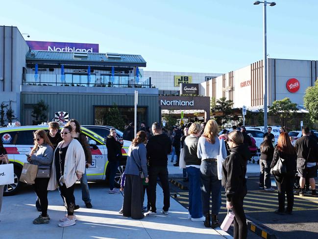 Shoppers and staff outside Northland Shopping Centre in Preston following the lockdown. Picture: NewsWire/Josie Hayden