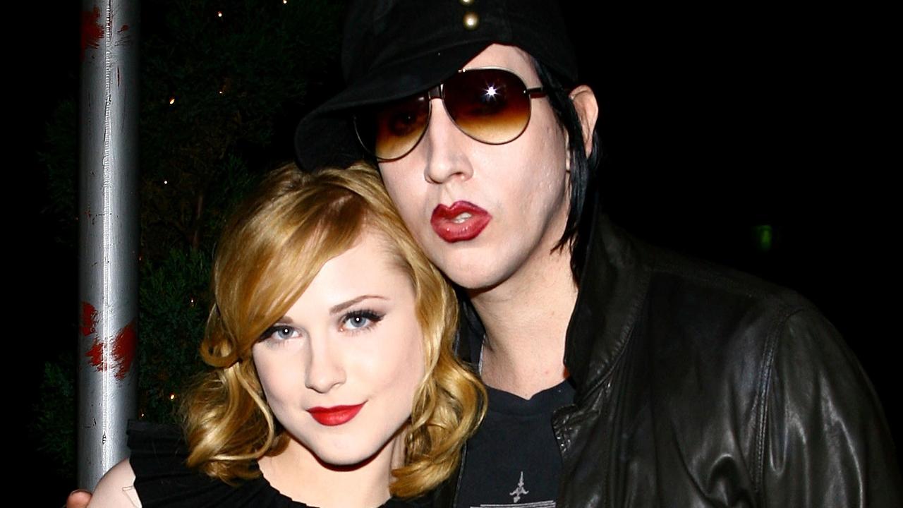 Marilyn Manson with former girlfriend Evan Rachel Wood, one of many women to accuse him of abuse. Picture: Getty/AFP