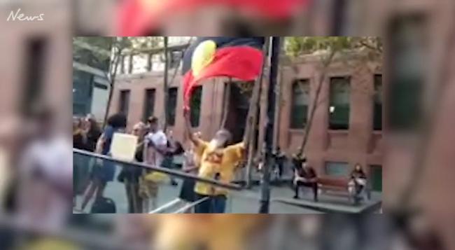  Sam Armytage protest at Sydney's Sunrise