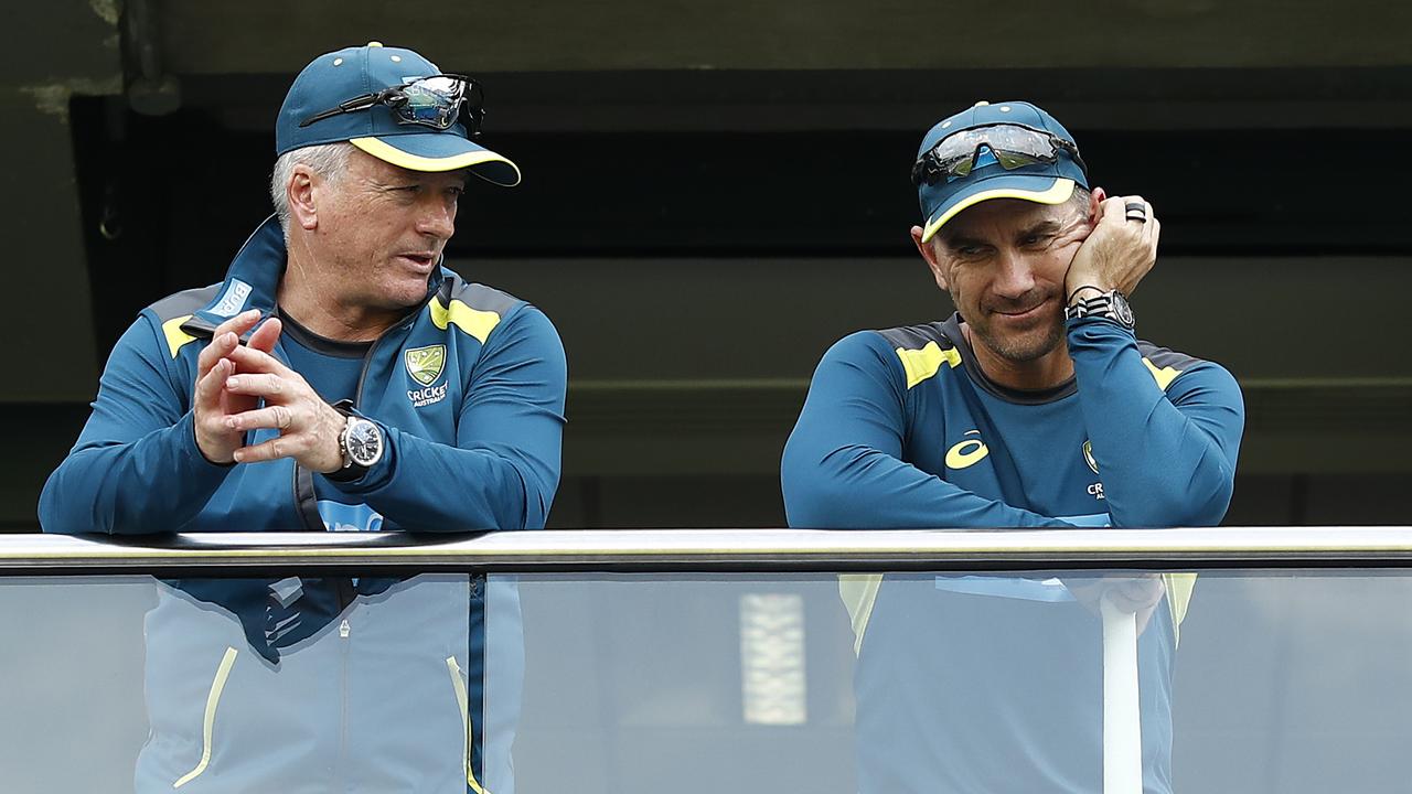 Waugh assisted Langer during the 2019 Ashes. Photo by Ryan Pierse/Getty Images