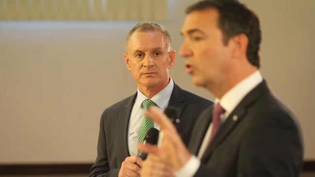 Premier Jay Weatherill and Opposition Leader Steven Marshall.