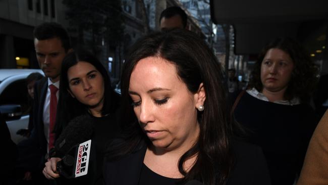 Kaila Murnain leaves The NSW Independent Commission Against Corruption (ICAC) public inquiry last Wednesday. Picture: AAP/Joel Carrett