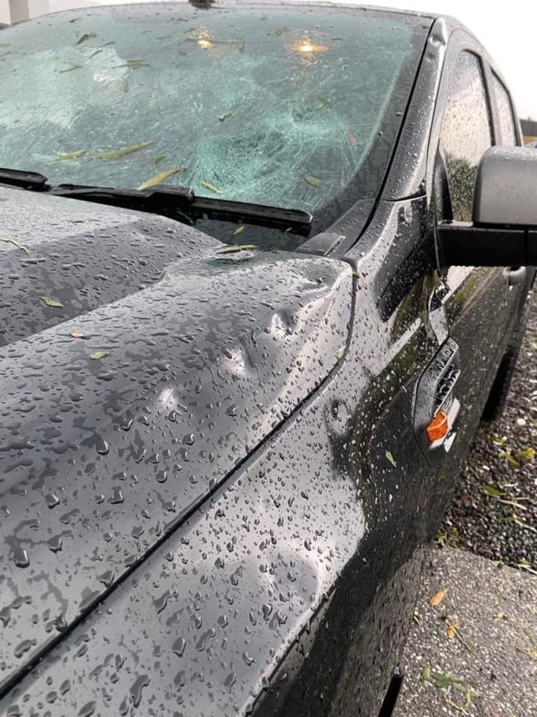 Early afternoon hail storms have lashed South East Queensland from Gold Coast to the Sunshine Coast, Picture Supplied