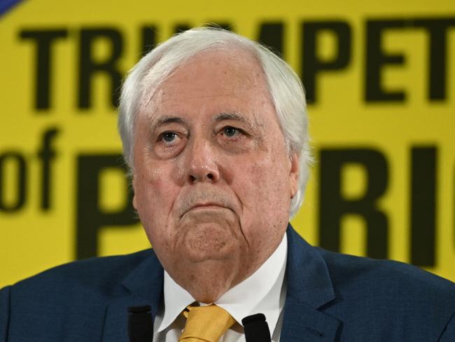 SUNSHINE COAST, AUSTRALIA - APRIL 19:  Australian businessman Clive Palmer speaks at a press conference after the federal election campaign launch of the 'Trumpet of  Patriots' party on April 19, 2025 on the Sunshine Coast, Australia. Australian businessman and former member of parliament, Clive Palmer is intending to contest the 2025 federal election with his Trumpet of Patriots party. (Photo by Dan Peled/Getty Images)