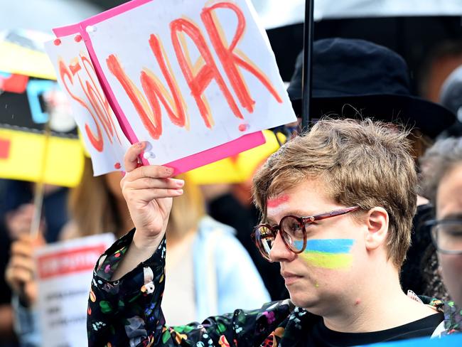 Sydneysiders turned out in big numbers to show their support for Ukraine. Picture: NCA NewsWire / Jeremy Piper