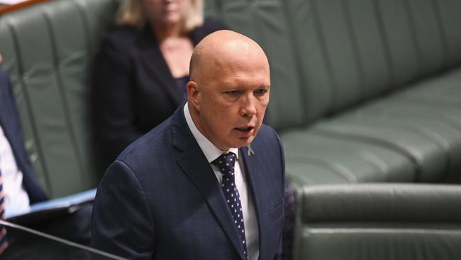 Leader of the Opposition Peter Dutton has slammed the PM for failing to release concrete details on how his proposed Voice to Parliament would work just months out from a national referendum. Picture: NCA NewsWire / Martin Ollman