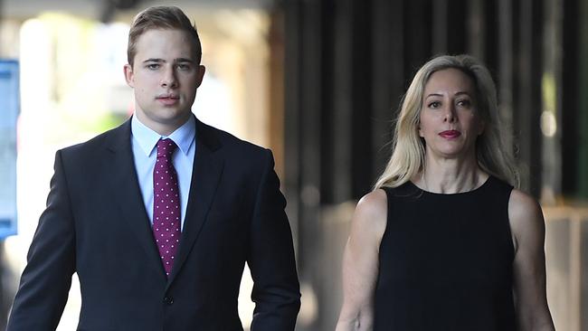 Kyle Daniels with his mother outside court. Picture: Joel Carrett