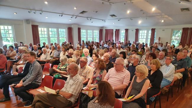 A meeting about the western harbour tunnel at the North Sydney council chambers on Feb. 26 2020