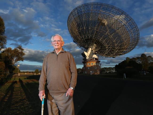 04/07/2019. David Cooke, receiver engineer who worked at the telescope in 1969 and was then 37 years old and is now 87 years of age. CSIRO's Parkes Radio Telescope, situated outside the town of Parkes in Western NSW. Ahead of the 50th anniversary of the historic Apollo 11 Moon landing. Pictures received by the telescope of Neil Armstrong's first steps on the lunar surface of the moon were broadcast around the world on 21 July 1969. Britta Campion / The Australian