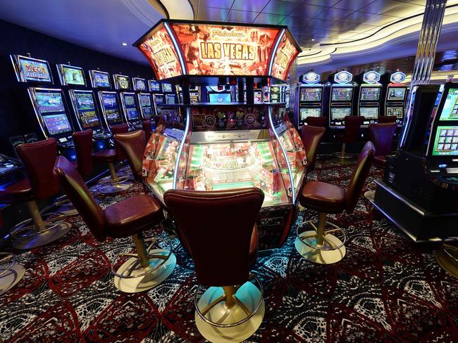 Slot machines inside the ship.