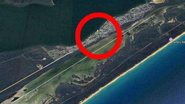 The small town of Loch Sport, Victoria is facing a problem with rising sea levels. Picture: Google Earth