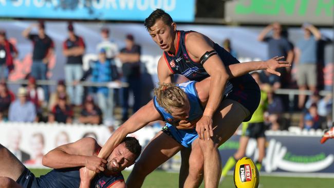 Patrick Levicki (pictured right) has joined West Adelaide from Norwood. Picture: AAP/Brenton Edwards