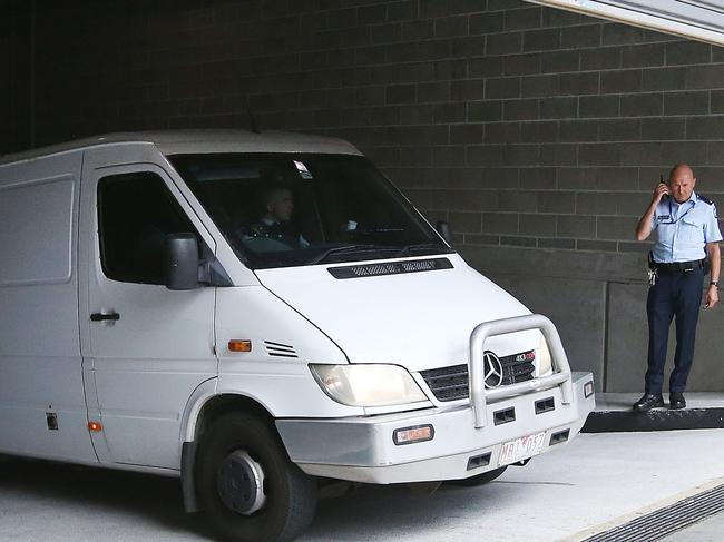 The police van contaning Cardinal George Pell leaves Melbourne County Court on March 13, 2019 in Melbourne, Australia. Picture: Michael Dodge/Getty Images