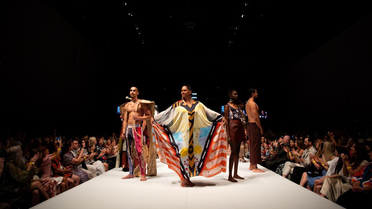 2024 Country to Couture at the Darwin Convention Centre showcases hand-designed First Nations fashion. Picture: Pema Tamang Pakhrin