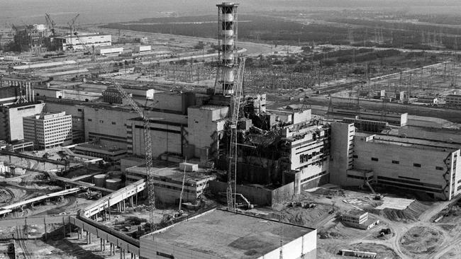 This file photo taken on April 30, 1986 shows a picture taken from a helicopter showing a general view of the destroyed fourth power block of Chernobyl's nuclear power plant. Picture: AFP