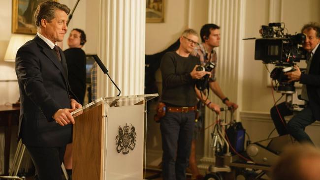 Hugh Grant reprising his role as David. Picture: Emma Freud/Twitter