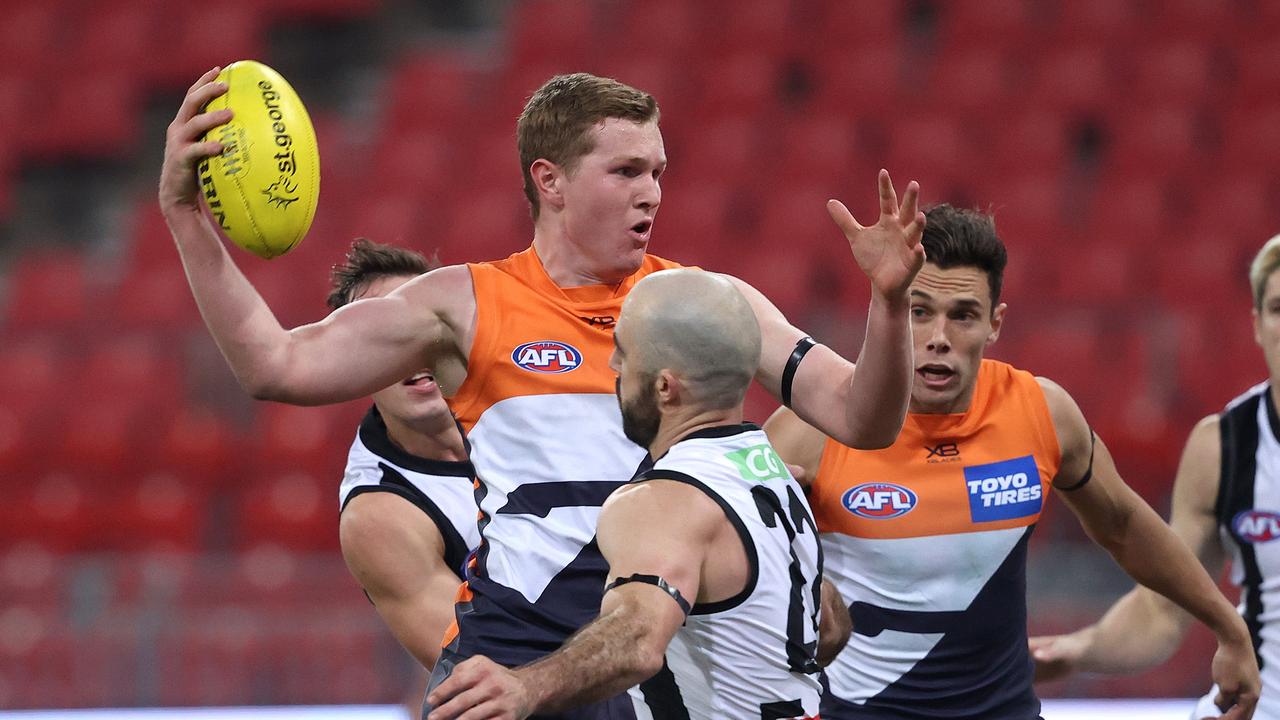 Giant Tom Green starred in his side’s win over Collingwood. Picture: Phil Hillyard