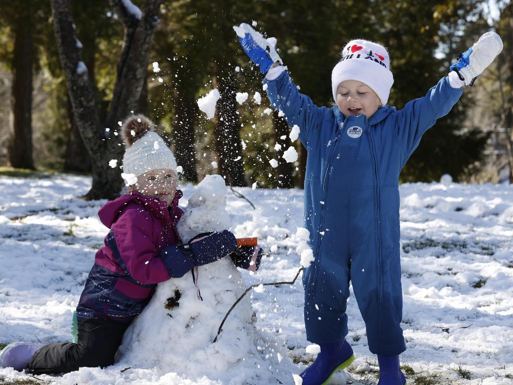 Amelia Deonck and her brother Patrick Deonck in Bloome Park at Leura in the Blue Mountains. Picture: Jonathan Ng