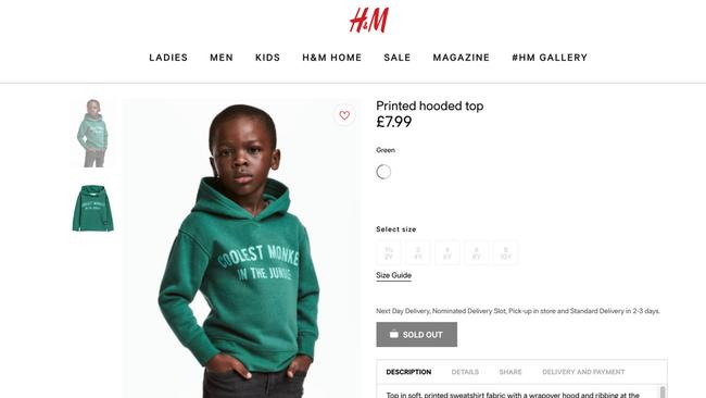 The H&amp;M hoodie which caused the initial controversy.