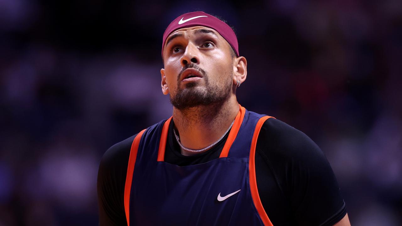 Nick Kyrgios in Dubai last week. Photo by Francois Nel/Getty Images.